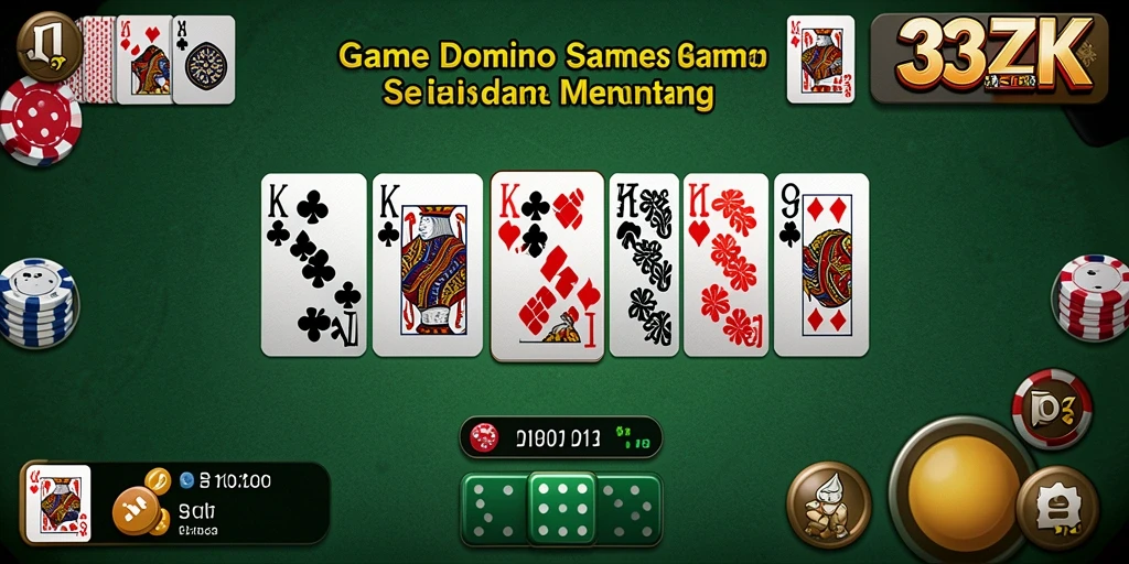 Screenshot gameplay 33ZK menampilkan permainan domino yang seru dan menarik.