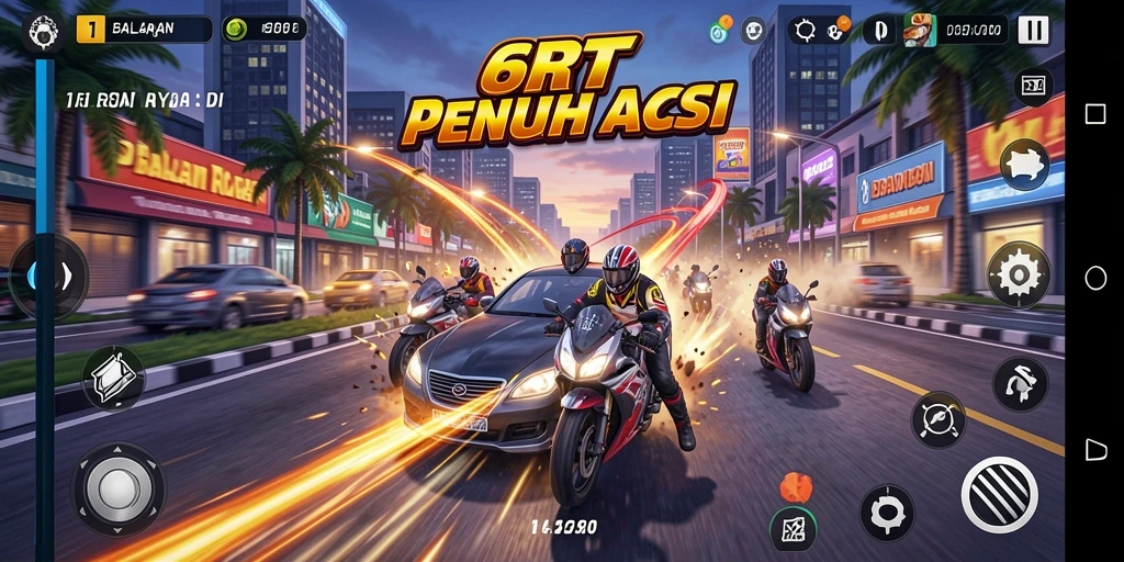 Screenshot gameplay 6RT yang intens dan penuh aksi.