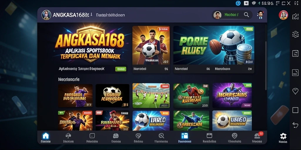 Screenshot gameplay yang menunjukkan fitur taruhan olahraga di ANGKASA168.