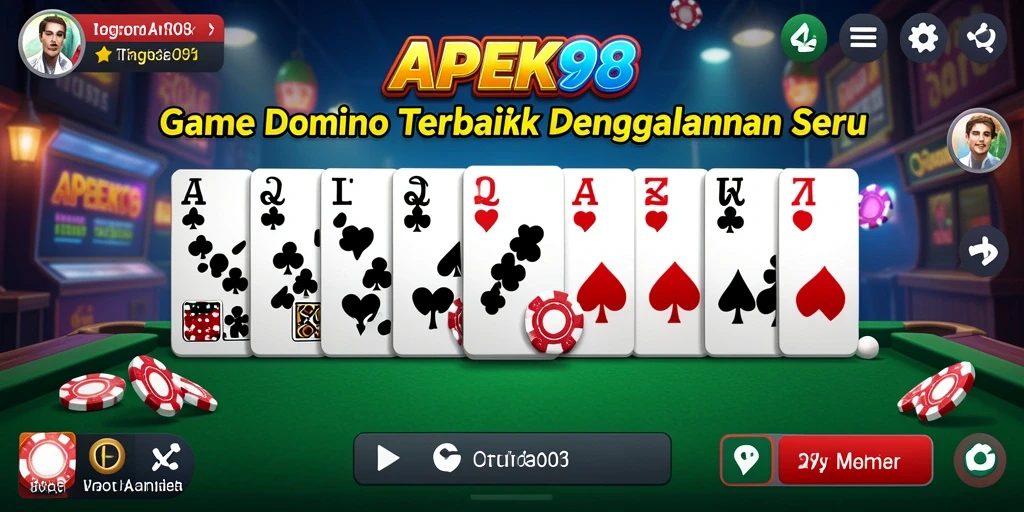 Tampilan gameplay seru dalam APEK88 dengan kartu domino yang menarik.