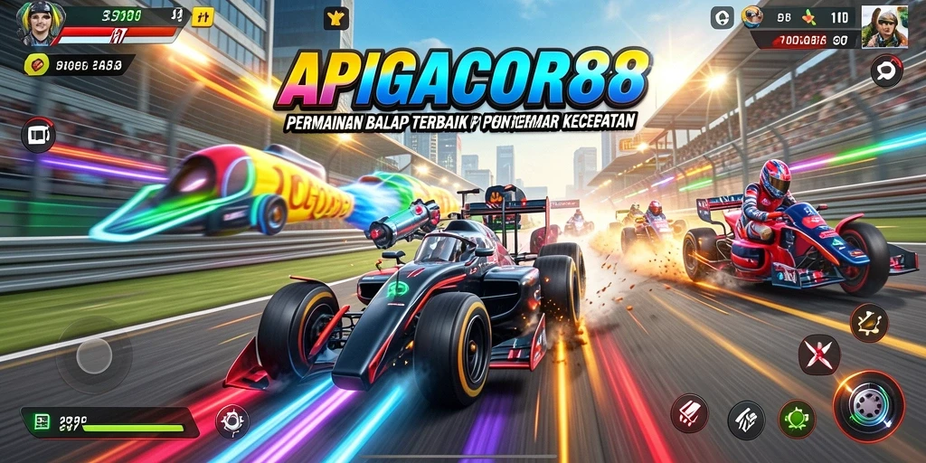 Gameplay menegangkan di APIGACOR88 dengan balapan yang cepat dan mobil-mobil keren.
