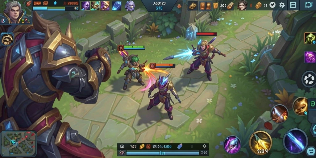 Screenshot gameplay seru dari game MOBA ASD123.