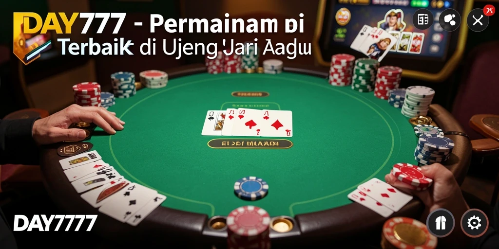 Tampilan menarik dari gameplay Poker di DAY777 yang mendebarkan.