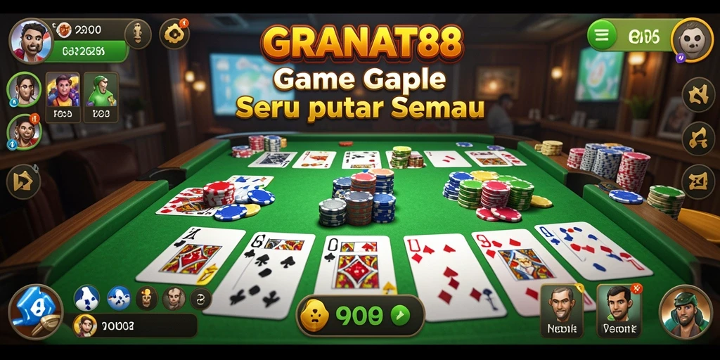 Screenshot gameplay Gaple dari GRANAT88 yang menampilkan suasana seru.