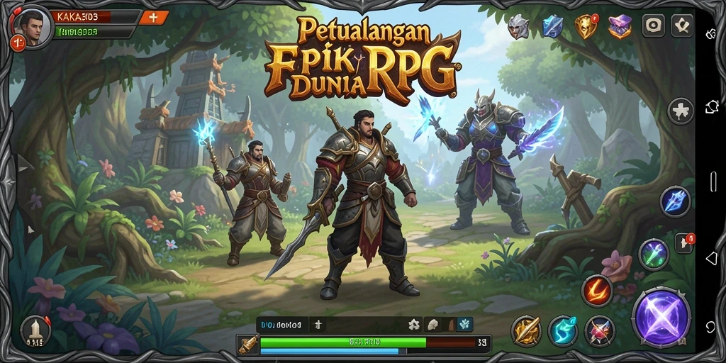 Tampilan gameplay menarik dari KAKA303 dengan karakter dan monster epik.