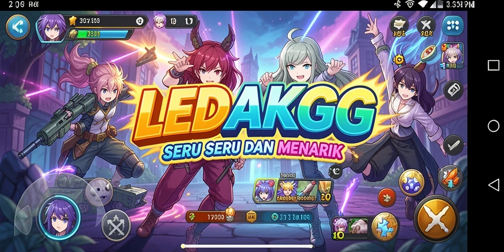 Tangkapan layar memukau dari gameplay LEDAKGG yang menampilkan aksi karakter anime.