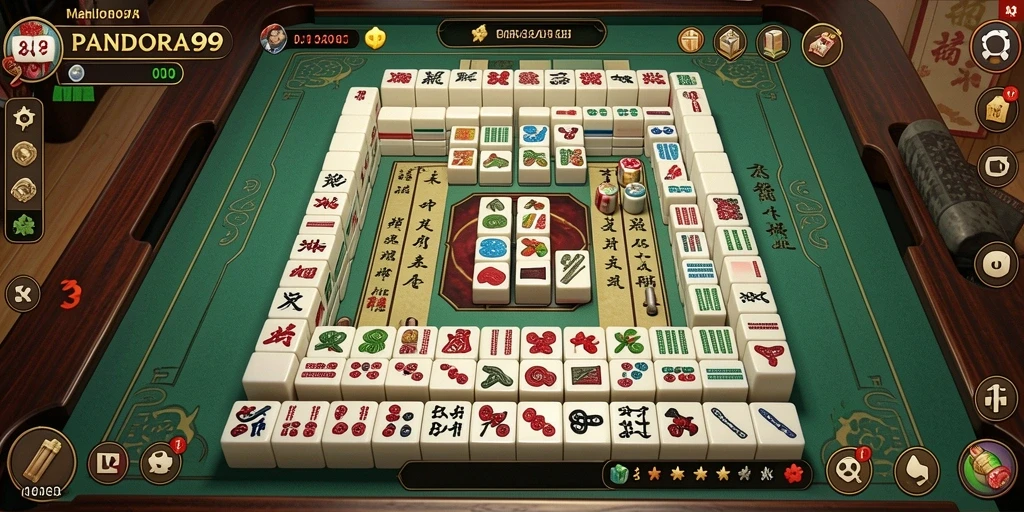 Tampilan gameplay Mahjong di PANDORA99 yang menantang.