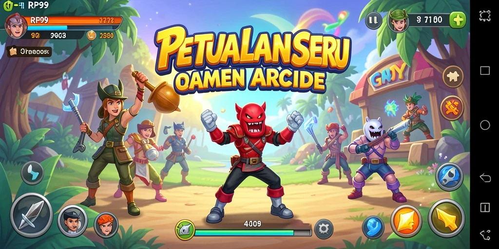Screenshot gameplay RP99 menampilkan aksi seru dalam permainan arcade.