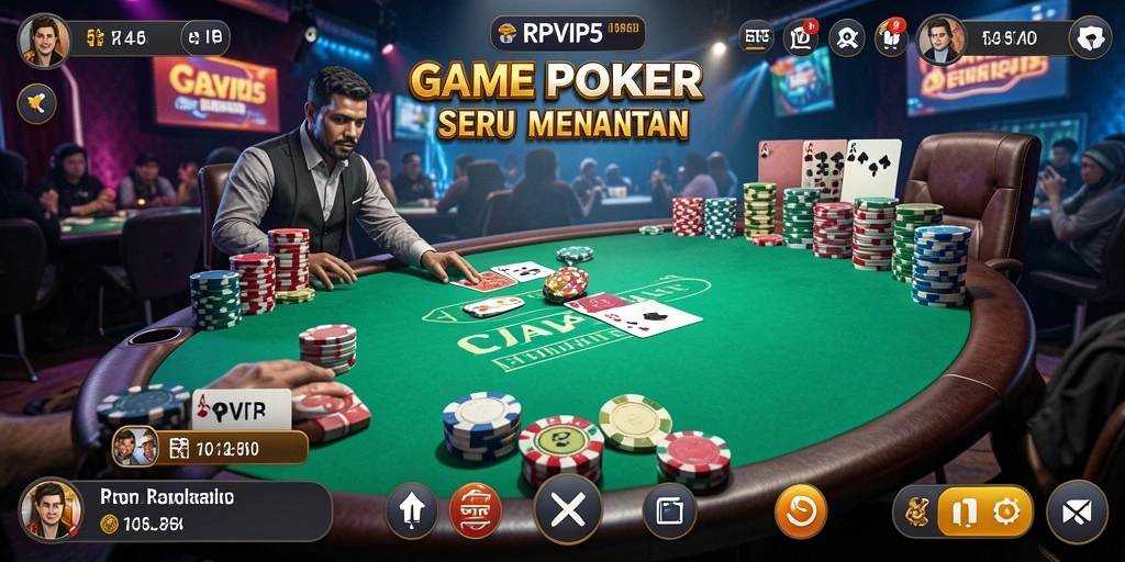 Screenshot gameplay RPVIP5 yang menunjukkan aksi seru permainan Poker.