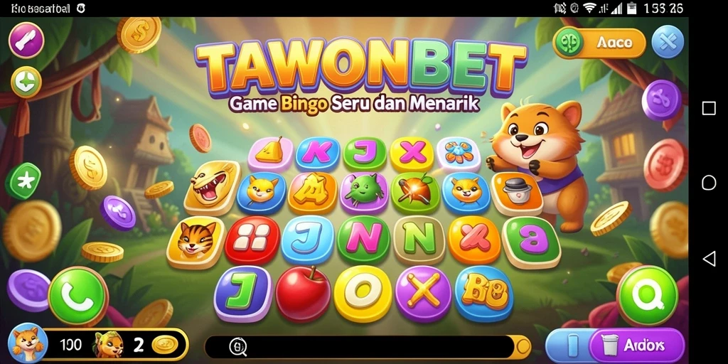 Tampilan gameplay Bingo yang seru dan interaktif di TAWONBET.